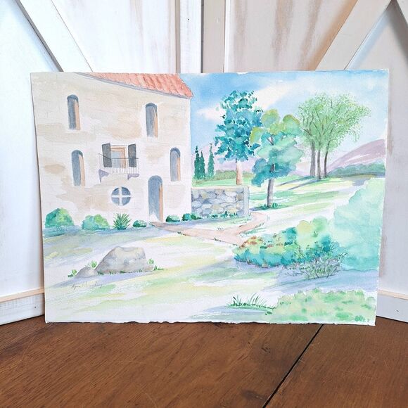 Original Water Color Painting Double-Sided Signed Lynn Wennberg 11" X 15" - Picture 1 of 12